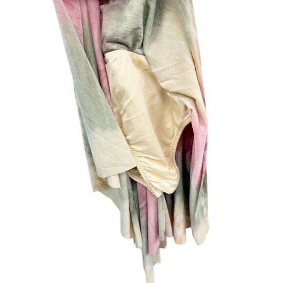 Dansco Watercolor Multicolor High Neck Lyrical Costume Sharkbite Hem Adult Large - Picture 4 of 12